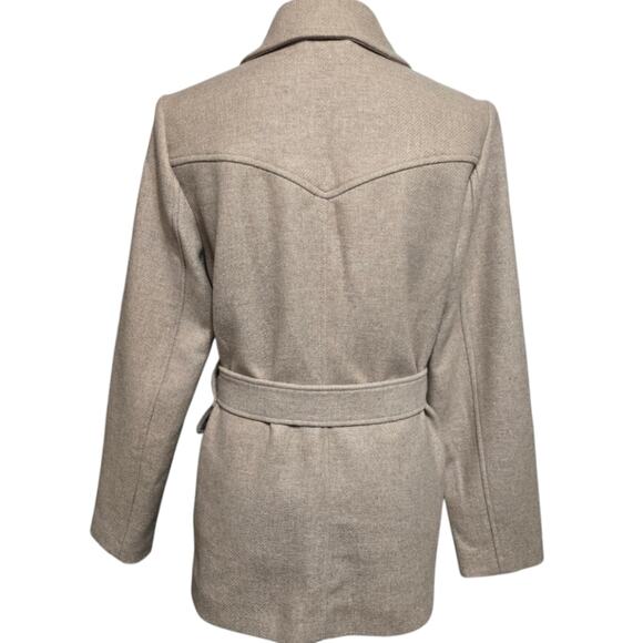 & Other Stories Paris Atelier Wool Blend Pocket Belted Jacket Beige Size 6 - Picture 4 of 12